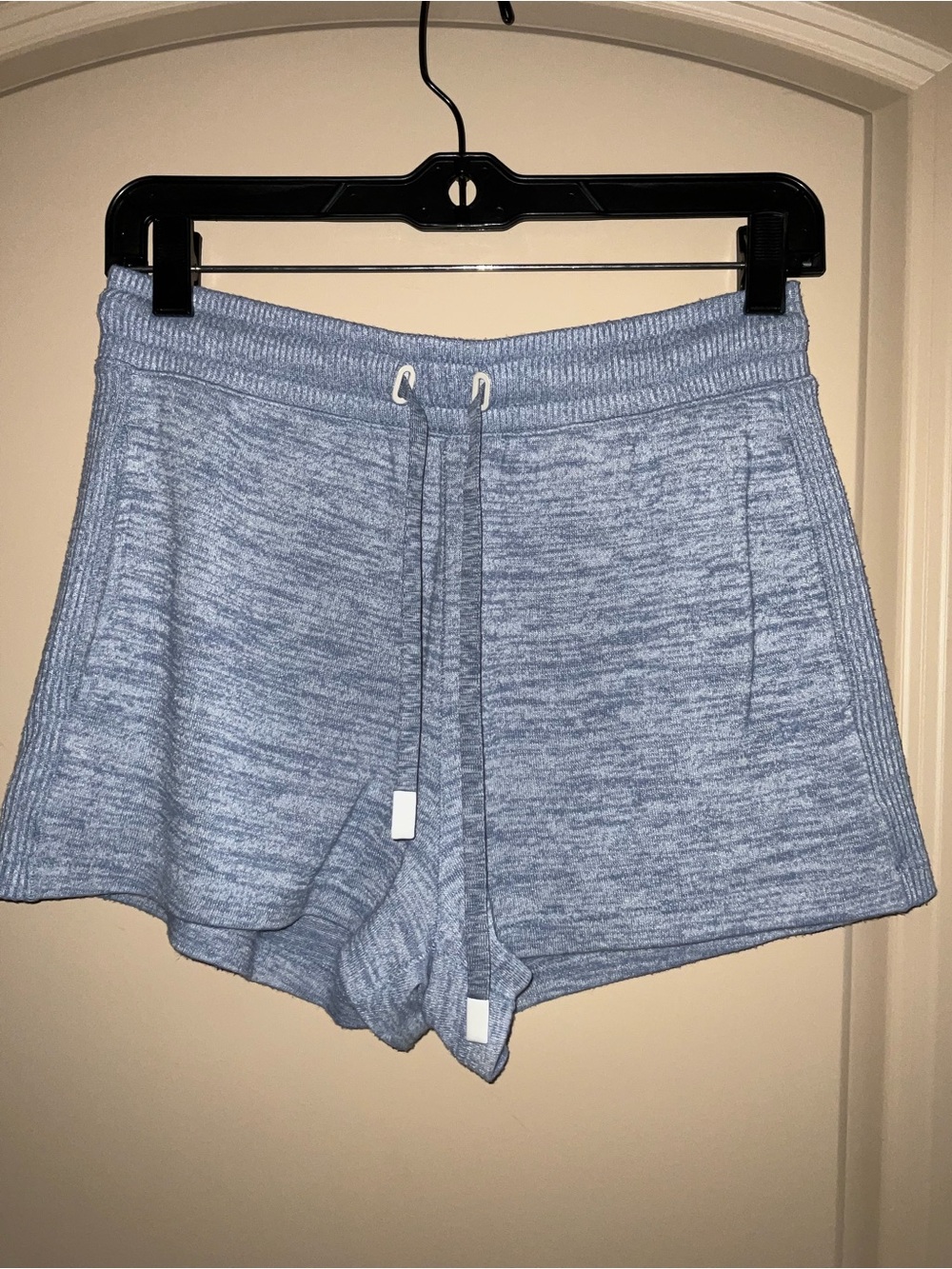 rag & bone Light Blue Cozy Knit Drawstring Lounge Shorts with side pockets small
